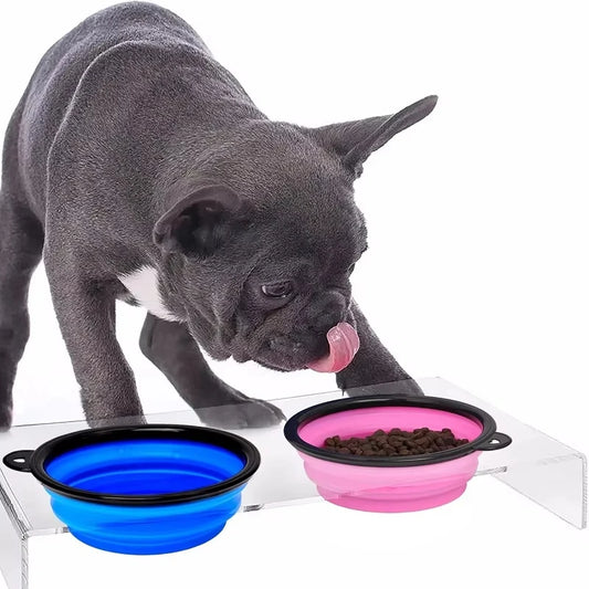 Folding Portable Silicone Dog Feeder Bowl