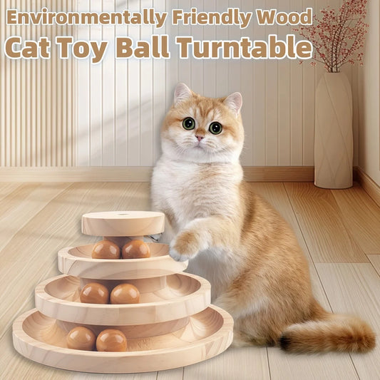 3-Layer Wood Pet Interactive Toy