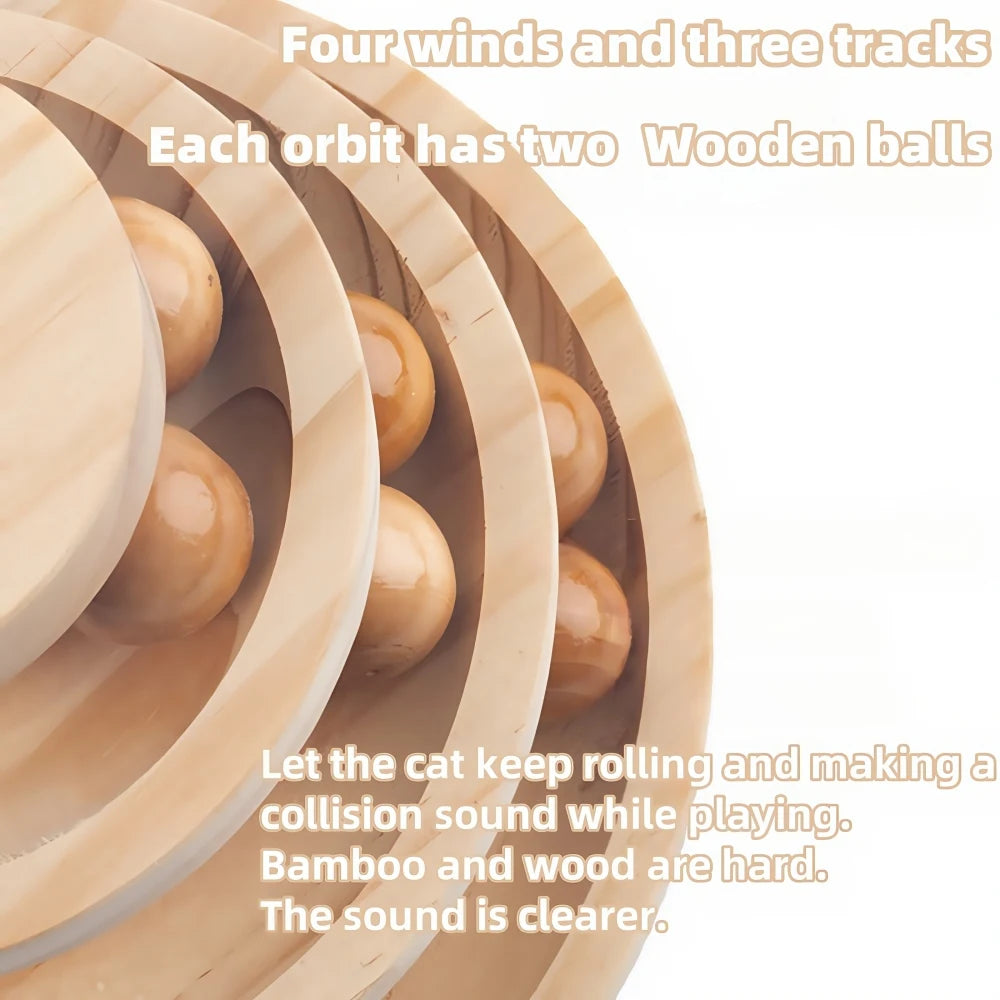 3-Layer Wood Pet Interactive Toy