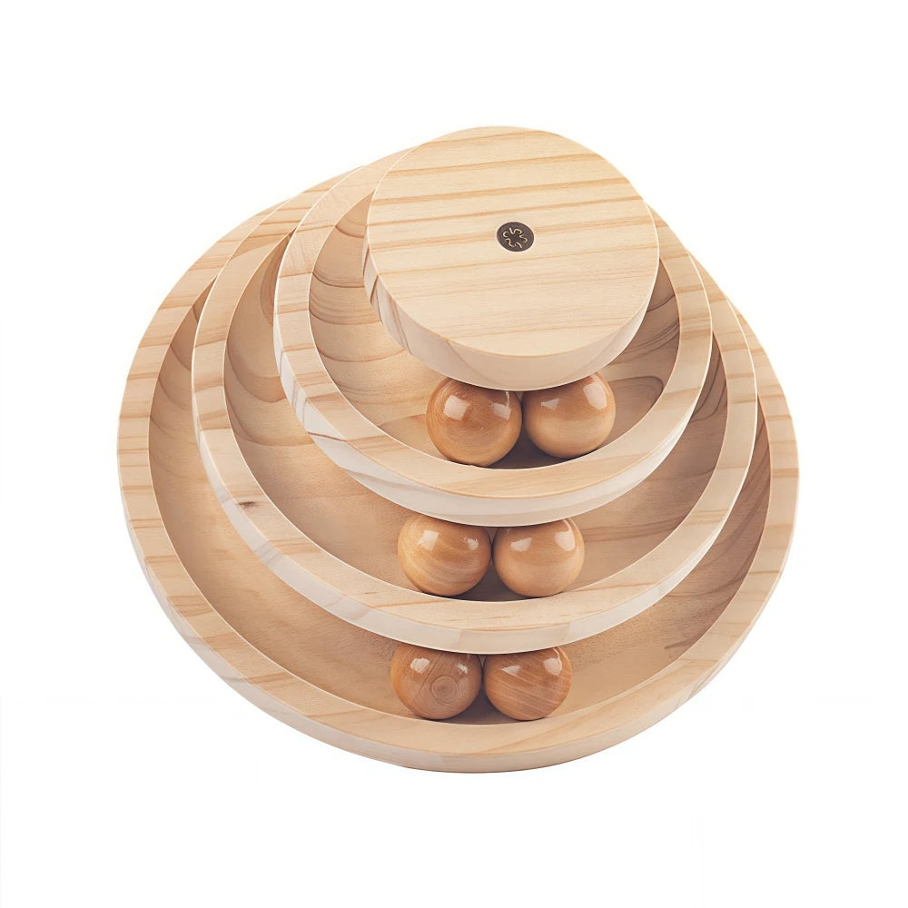3-Layer Wood Pet Interactive Toy