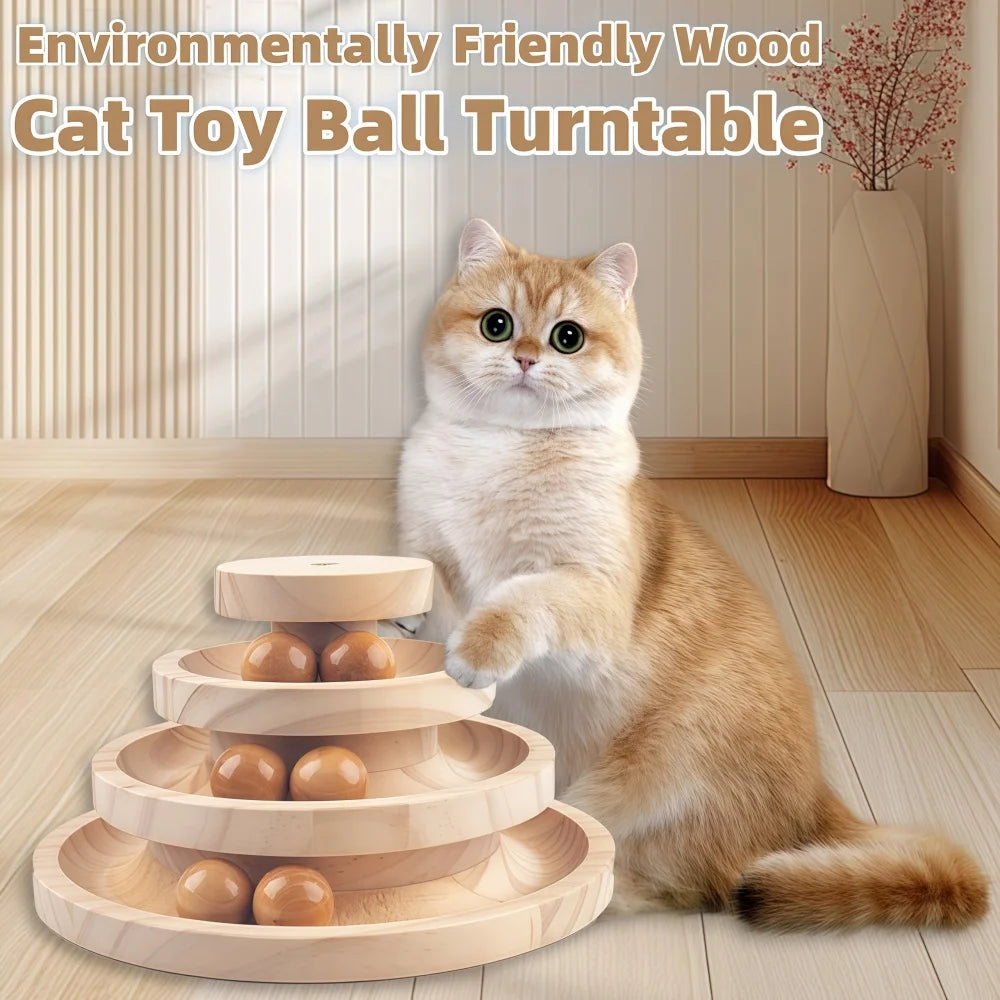 3-Layer Wood Pet Interactive Toy