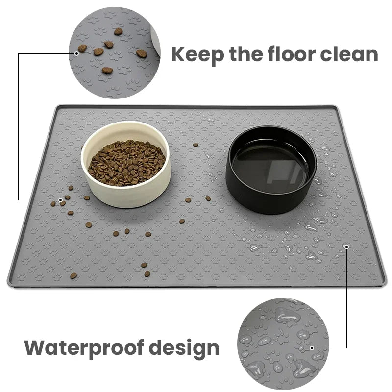 Pet food bowl placemat