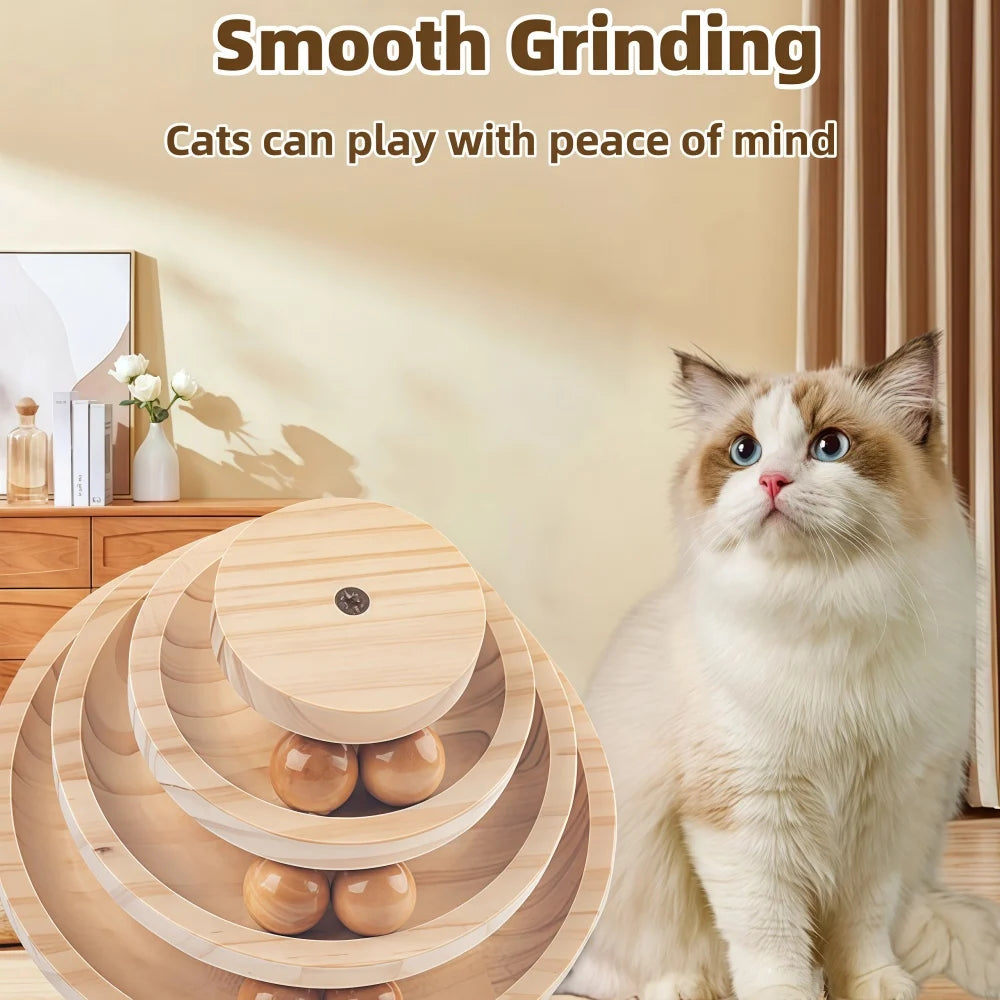 3-Layer Wood Pet Interactive Toy