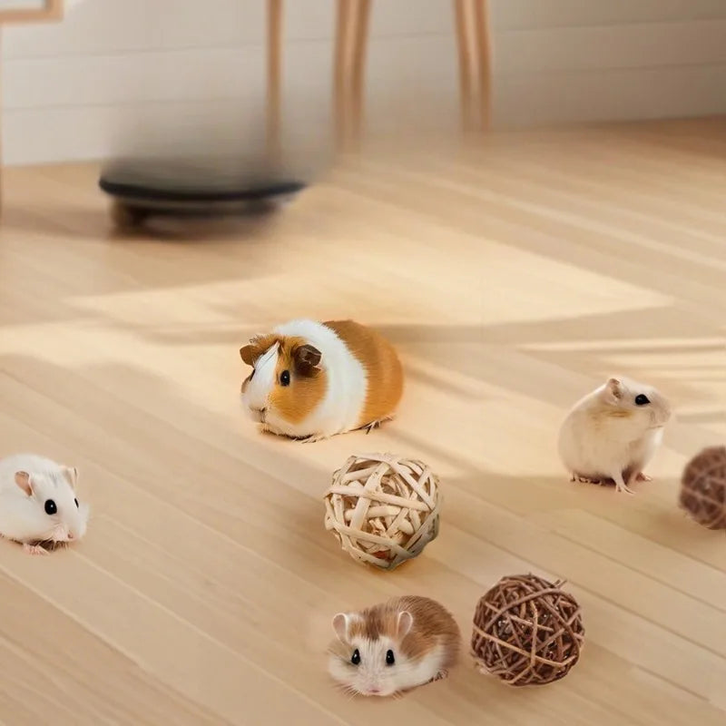 Natural Woven Grass & Vine Chew Toys for Birds, Hamsters, Rabbits